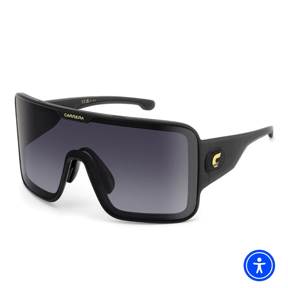 Carrera Black Oversized Ski Style Sunglasses